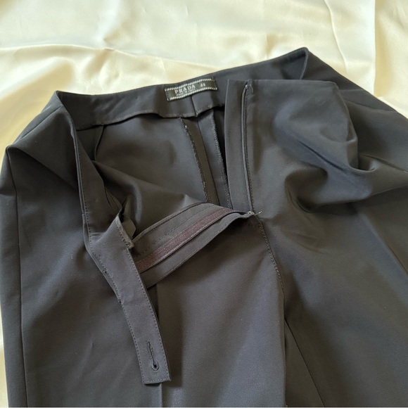 Prada Navy Straight-Leg Trousers Size 44 Designer Women’s Pants Sleek & Stylish - Picture 10 of 13